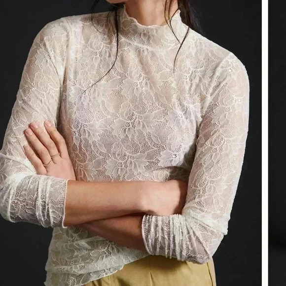 Anthropologie sheer lace top NWT - Picture 4 of 4